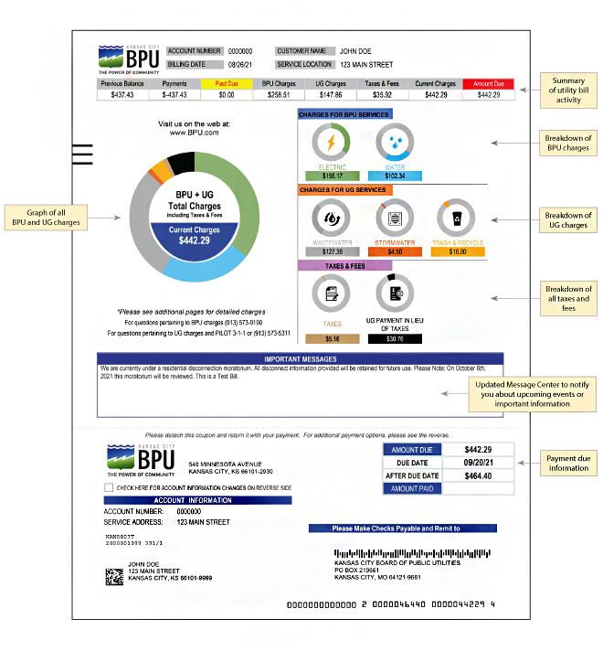 BPU Sample Billing Statement